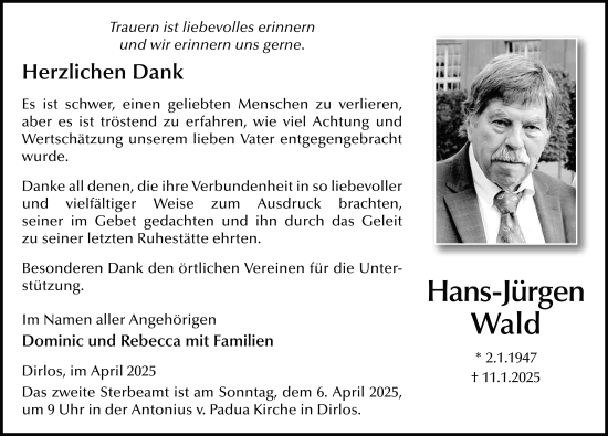 Traueranzeige von Hans-Jürgen Wald von FZ