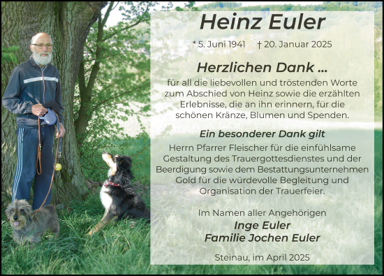 Traueranzeige von Heinz Euler von FZ