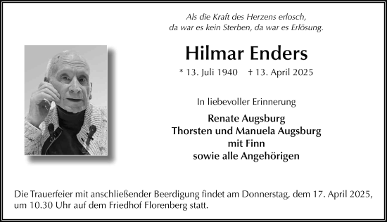 Traueranzeige von Hilmar Enders von FZ