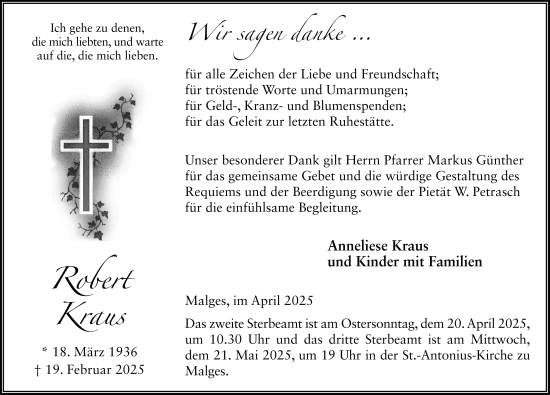 Traueranzeige von Robert Kraus von FZ
