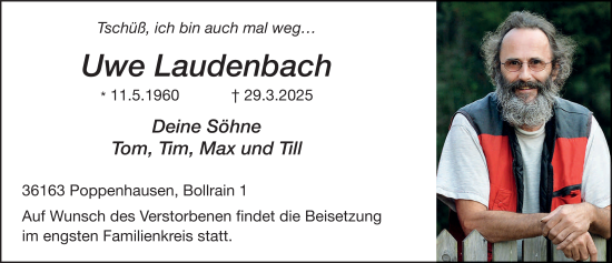 Traueranzeige von Uwe Laudenbach von FZ