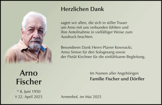 Traueranzeige von Arno Fischer von FZ