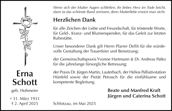 Traueranzeige von Erna Schott von FZ