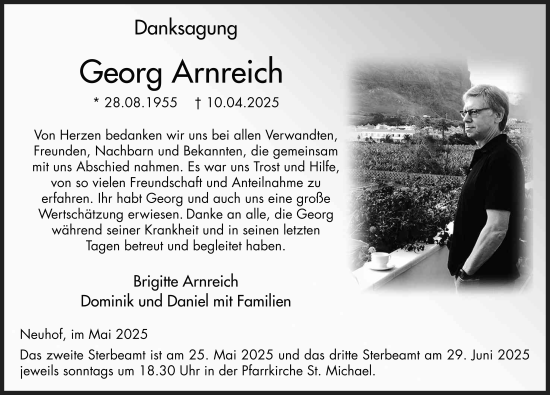 Traueranzeige von Georg Arnreich von FZ