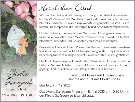 Traueranzeige von Gisela Zentgraf von FZ