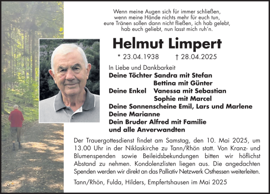 Traueranzeige von Helmut Limpert von FZ