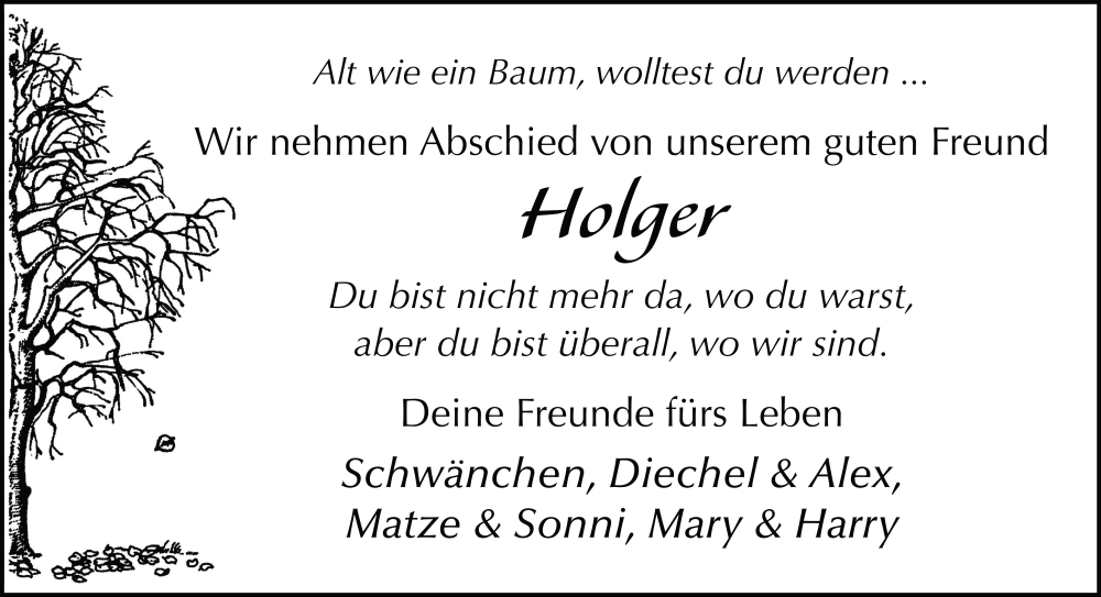  Traueranzeige für Holger Fries vom 21.05.2025 aus FZ