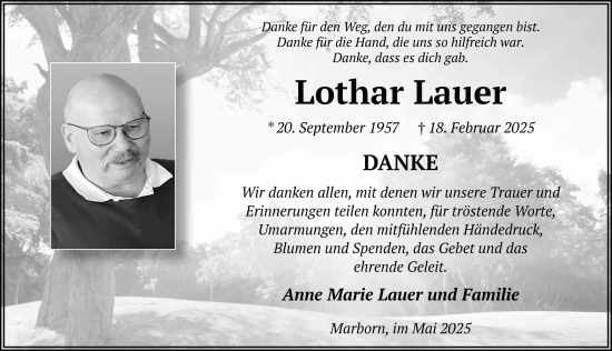Traueranzeige von Lothar Lauer von FZ