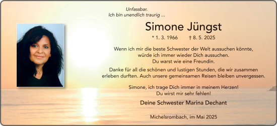 Traueranzeige von Simone Jüngst von FZ