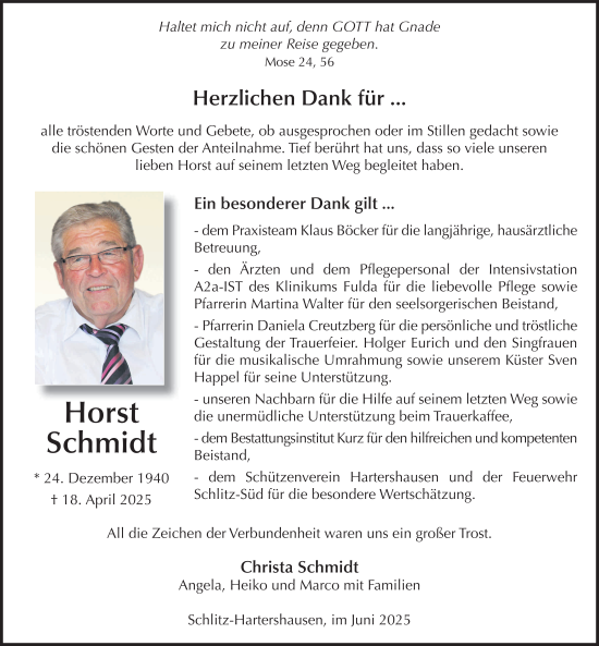 Traueranzeige von Horst Schmidt von FZ