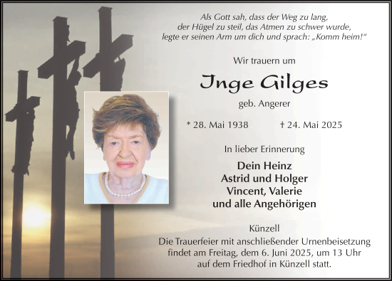 Traueranzeige von Inge Gilges von FZ