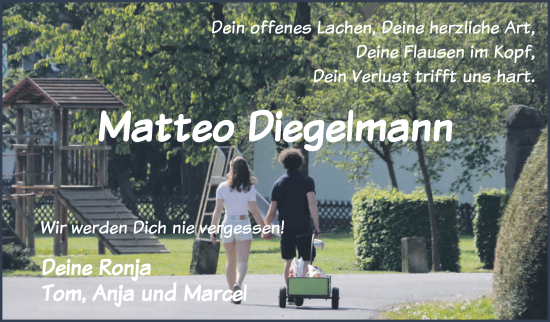 Traueranzeige von Matteo Diegelmann von FZ