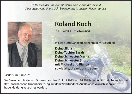 Traueranzeige von Roland Koch von FZ