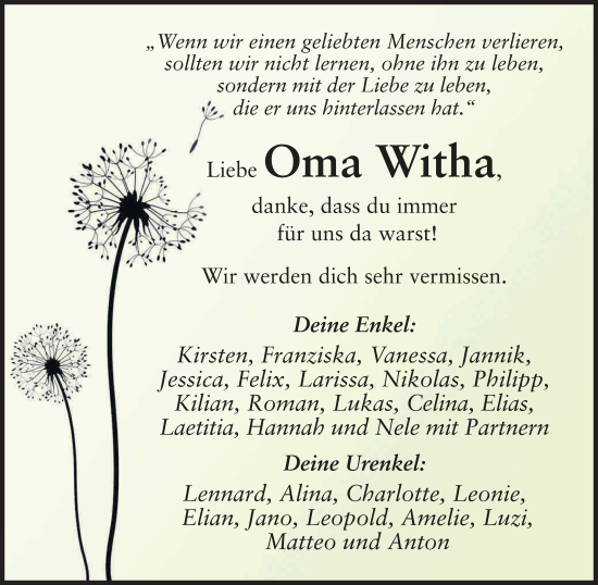 Traueranzeige von Roswitha Menz von FZ