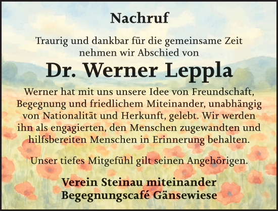 Traueranzeige von Werner Lappla von FZ