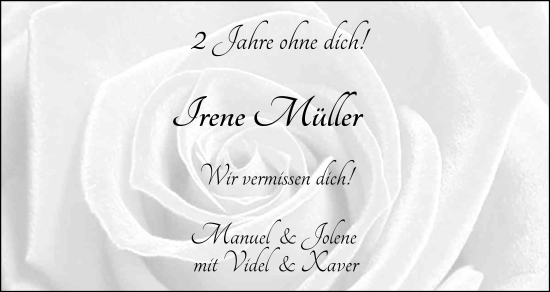 Traueranzeige von Irene Müller von FZ
