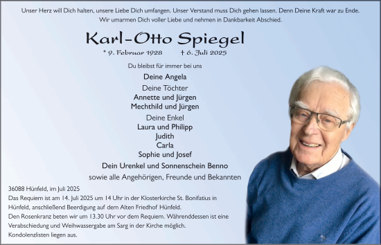 Traueranzeige von Karl-Otto Spiegel von FZ