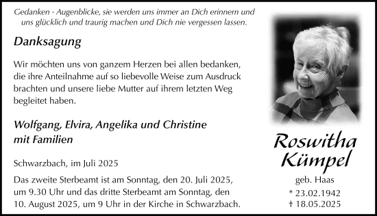 Traueranzeige von Roswitha Kümpel von FZ