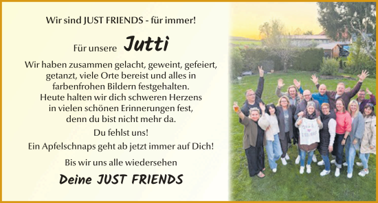 Traueranzeige von Jutta Pitsch von FZ