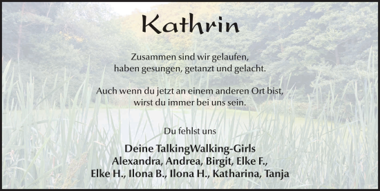 Traueranzeige von Kathrin Fries von FZ