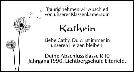 Traueranzeige von Kathrin Fries von FZ