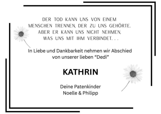Traueranzeige von Kathrin Fries von FZ