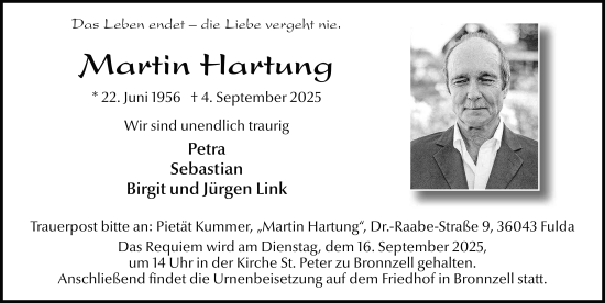 Traueranzeige von Martin Hartung von FZ
