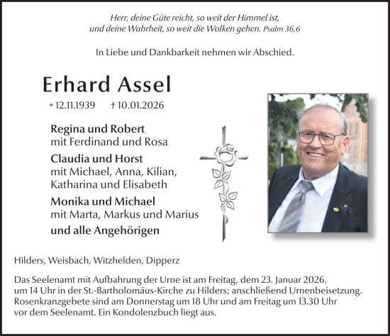 Traueranzeige von Erhard Assel von FZ