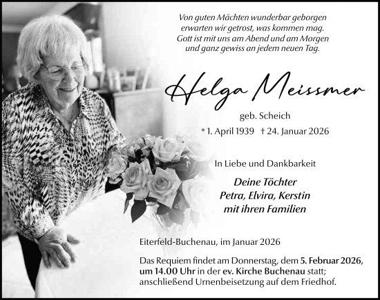 Traueranzeige von Helga Meissmer von FZ