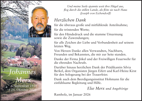 Traueranzeige von Johannes Merx von FZ