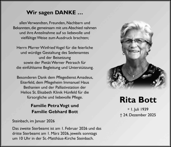 Traueranzeige von Rita Bott von FZ