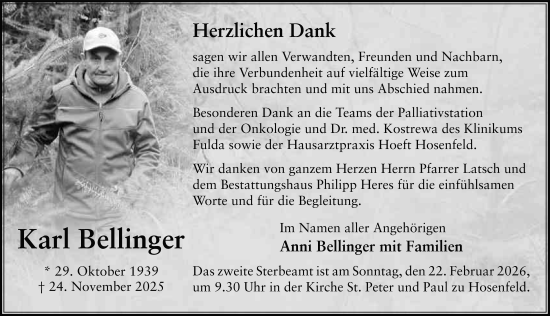 Traueranzeige von Anni Bellinger von FZ