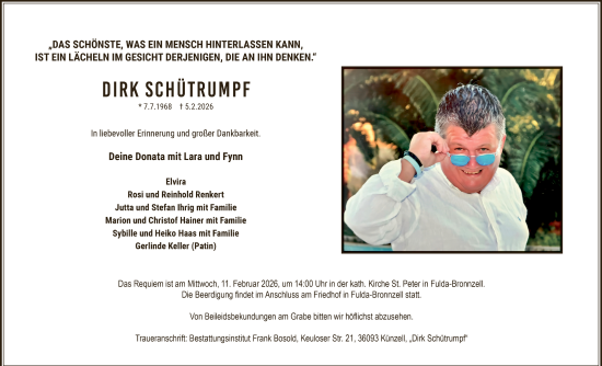 Traueranzeige von Dirk Schütrumpf von FZ