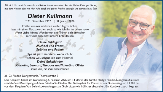 Traueranzeige von Dieter Kullmann von FZ