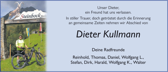 Traueranzeige von Dieter Kullmann von FZ