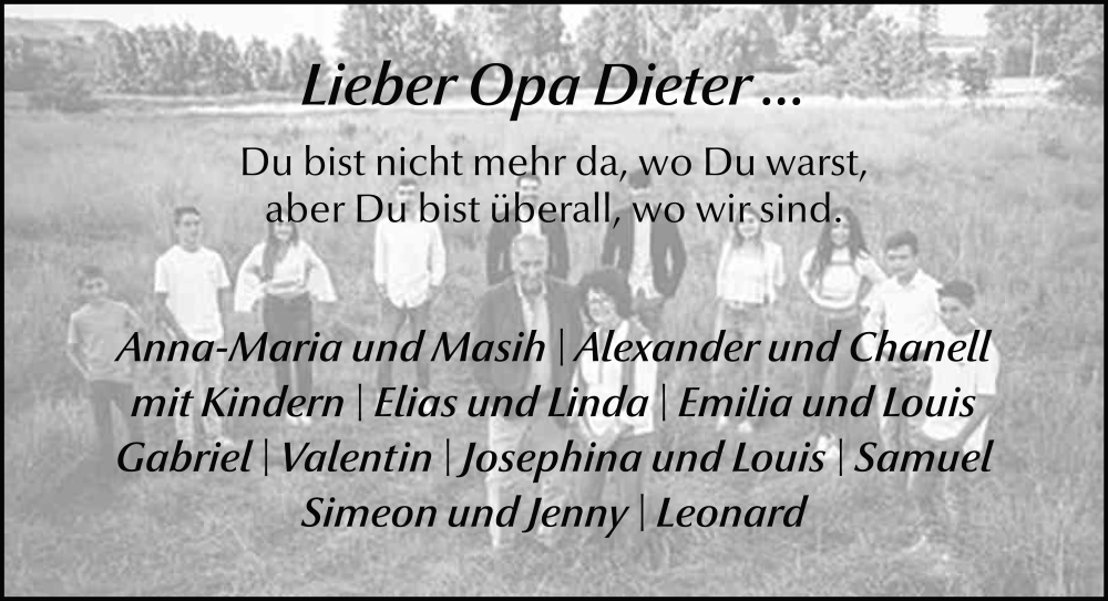  Traueranzeige für Dieter Schäfer vom 02.02.2026 aus FZ