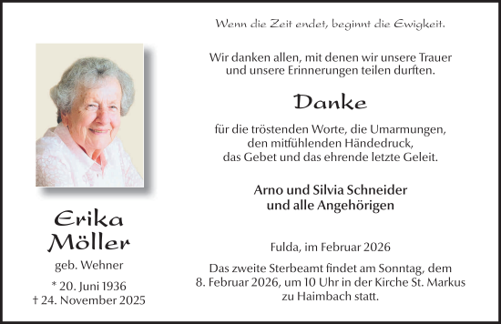 Traueranzeige von Erika Möller von FZ