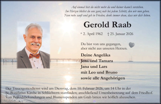 Traueranzeige von Gerold Raab von FZ