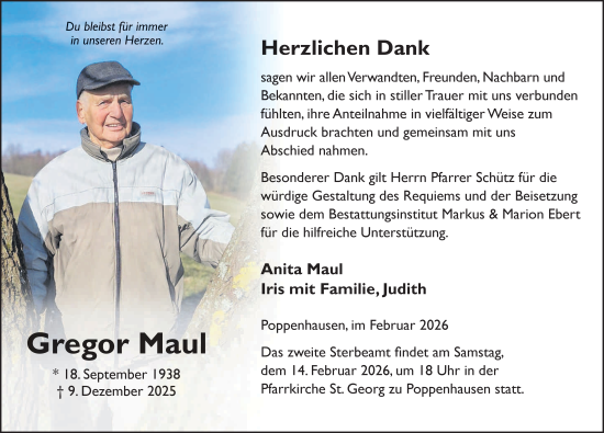 Traueranzeige von Gregor Maul von FZ