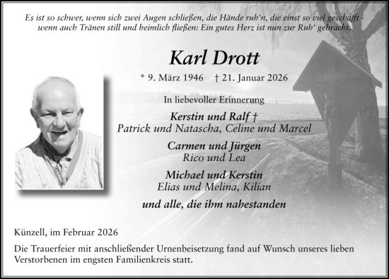 Traueranzeige von Karl Drott von FZ