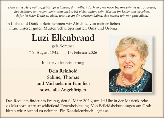 Traueranzeige von Luzi Ellenbrand von FZ