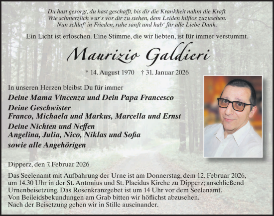 Traueranzeige von Maurizio Galdieri von FZ