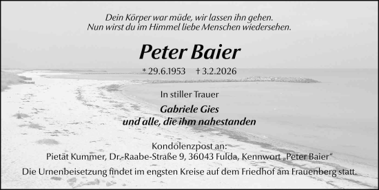 Traueranzeige von Peter Baier von FZ