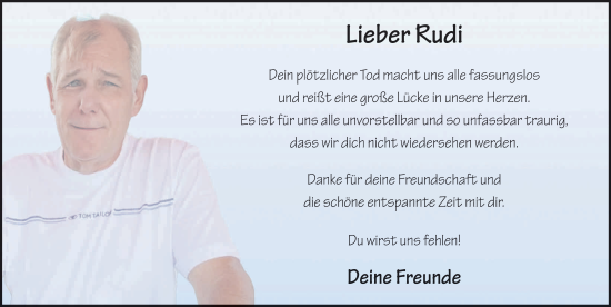 Traueranzeige von Rüdiger Seyfried von FZ