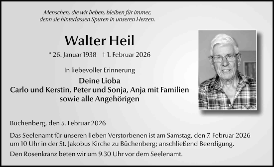 Traueranzeige von Walter Heil von FZ