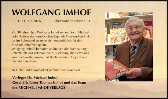 Traueranzeige von Wolfgang Imhof von FZ